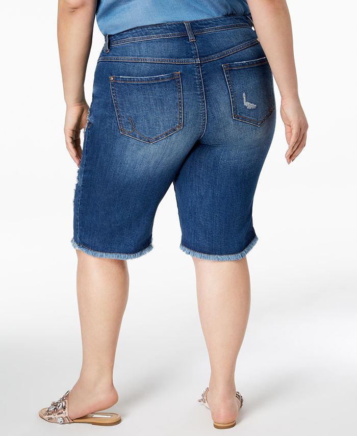 Inc International Concepts Inc Plus Size Ripped Denim Shorts Created For Macys Macys