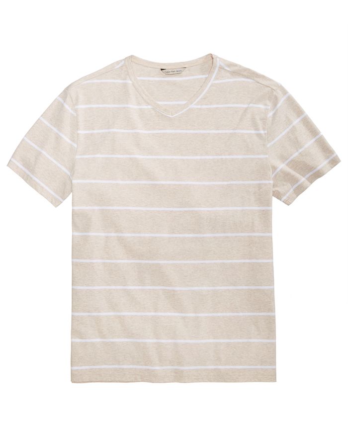 Calvin Klein Jeans Men's Heathered Striped T-Shirt & Reviews - T-Shirts ...