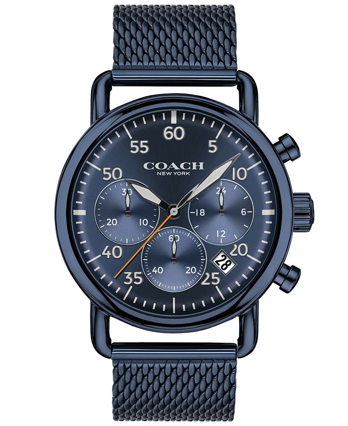 COACH Men's Delancey Blue Stainless Steel Mesh Bracelet Watch 42mm Macy's