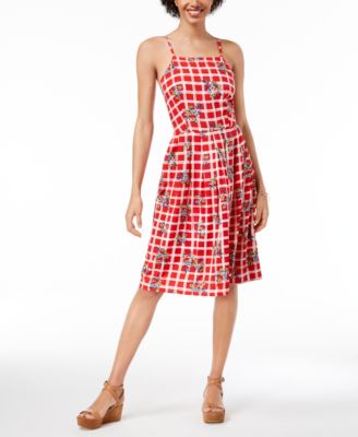 Maison Jules - Printed Spaghetti-Strap Dress