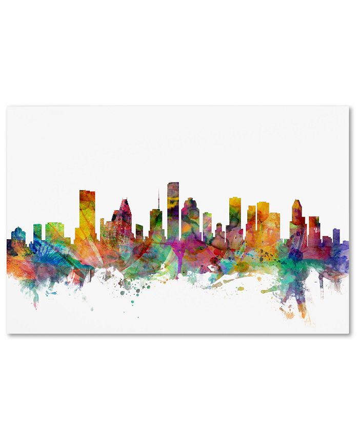Trademark Global - Michael Tompsett 'Houston Texas Skyline' 16" x 24" Canvas Wall Art