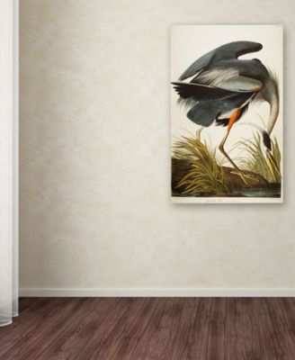 John James Audubon 'Great Blue Heron' Canvas Art - 47" x 30"