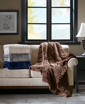 Premier Comfort Parker Plush Down Alternative Corduroy Throw 60