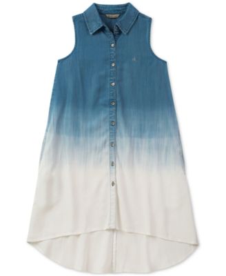 Calvin Klein - Bleach-Dipped Shirtdress, Big Girls