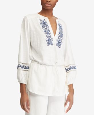 Lauren Ralph Lauren - Petite Embroidered Cotton Top