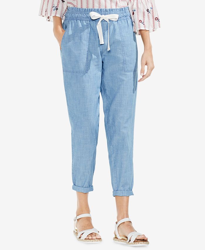 Vince Camuto Pull-On Chambray Pants - Macy's