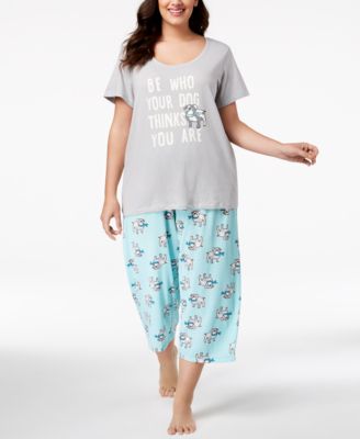 Hue - Plus Size Printed Capri Pajama Set