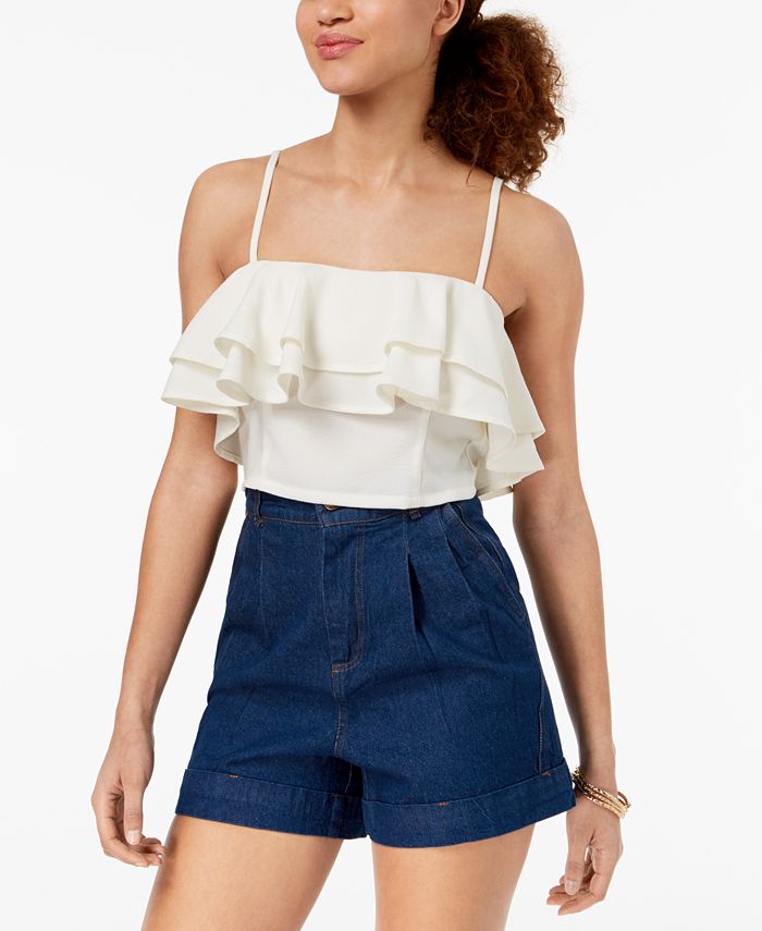 Material Girl Juniors' Ruffled Flounce Crop Top, Created for Macy's ...