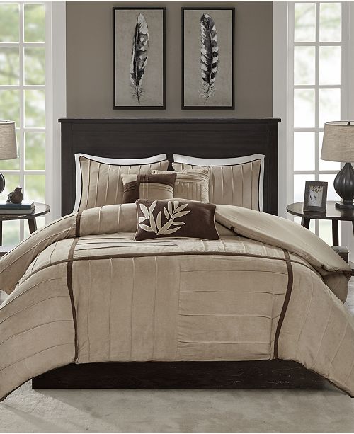 Madison Park Dune 6 Pc Faux Suede Full Queen Duvet Cover Set