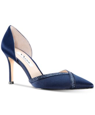 nina navy blue evening shoes