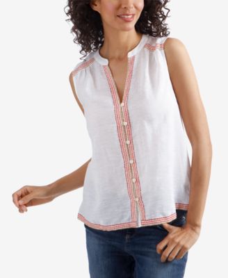 Lucky Brand - Embroidered Sleeveless Top