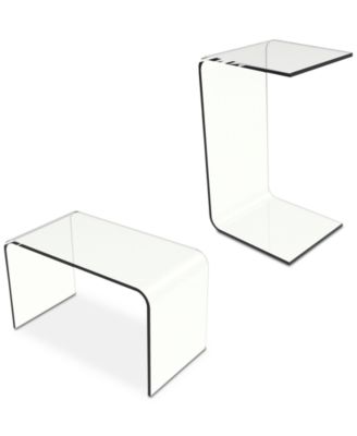 Trademark Global - Acrylic Modern C-Style Side Table