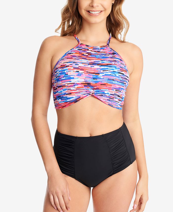 Swim Solutions HighWaist ShirredSide Tummy Control Bikini Bottoms