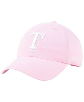 47 Brand Women's Texas Rangers Powder Blue/White CLEAN UP Cap - Macy's