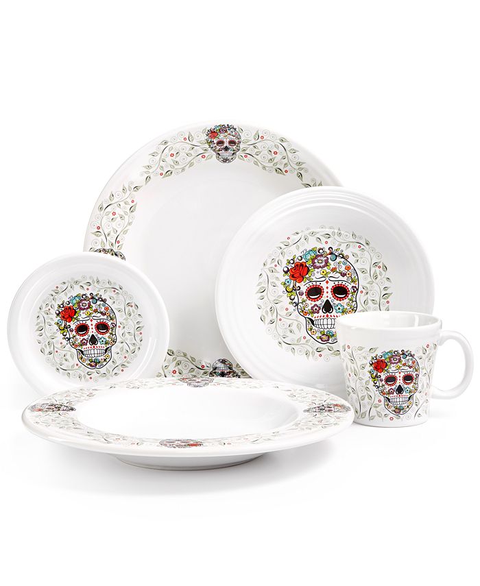 Fiesta Skull and Vines White Dinnerware Set Macy's
