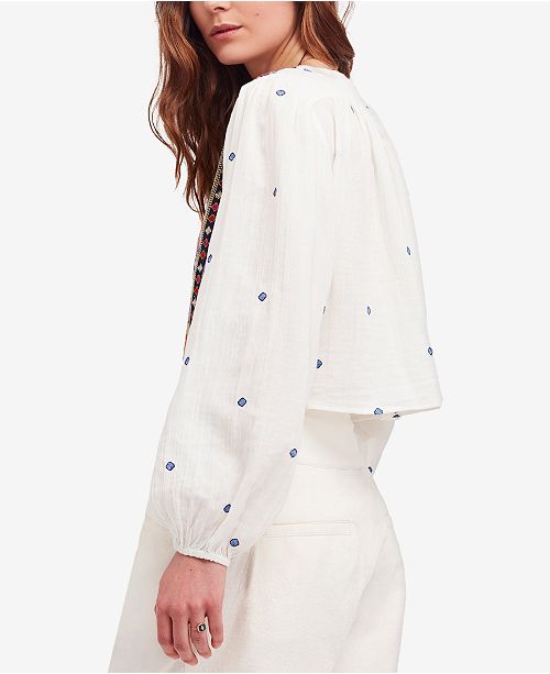 cropped peasant tee