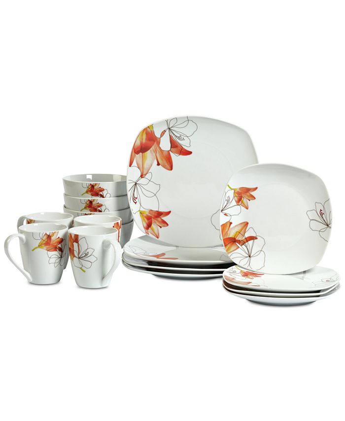 Tabletops Unlimited - Lily 16-Pc. Dinnerware Set, Service for 4