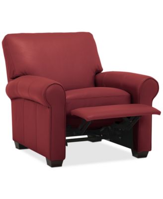 Orid 36" Leather Roll Arm Pushback Recliner