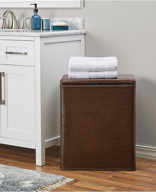 Lamont Home Carter Upright Hamper Bathroom Accessories Bed & Bath