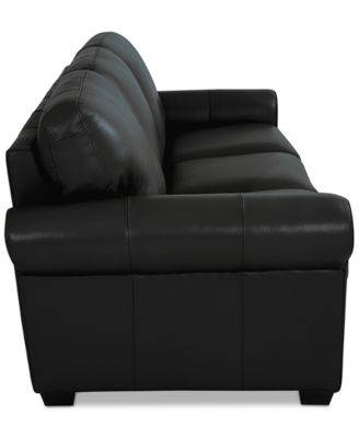 Orid 84" Leather Roll Arm Sofa