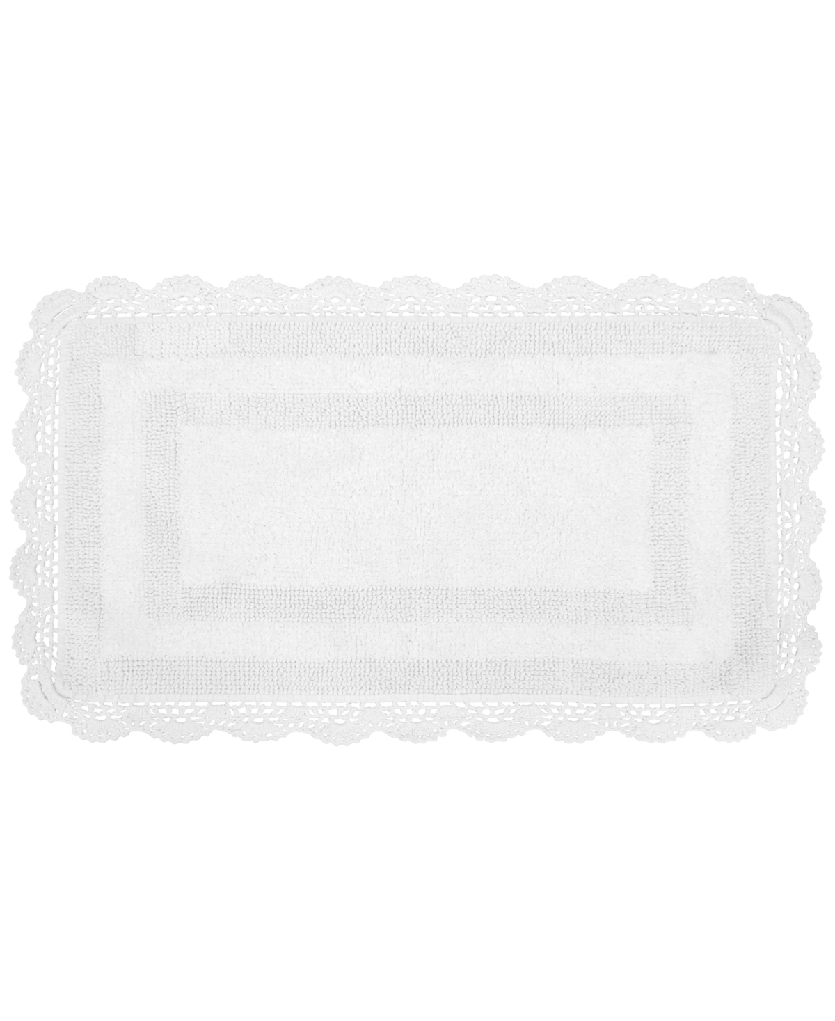 Laura Ashley Crochet Reversible Cotton Bath Rug, 21 x 34 Bedding