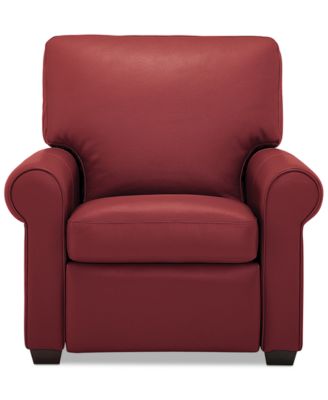 Orid 36" Leather Roll Arm Pushback Recliner