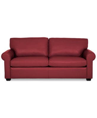 Orid 77" Full Roll Arm Leather Sleeper