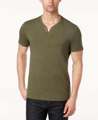 Alfani Men's Split-Neck Cotton T-Shirt, Created for Macy's - Macy's