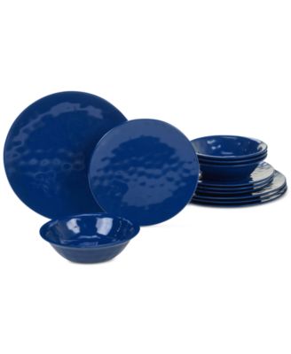 Cobalt Blue 12-Pc. Melamine Dinnerware Set, Service for 4