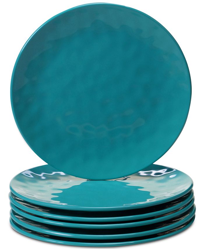 Certified International - 6-Pc. Teal Melamine Salad Plate Set