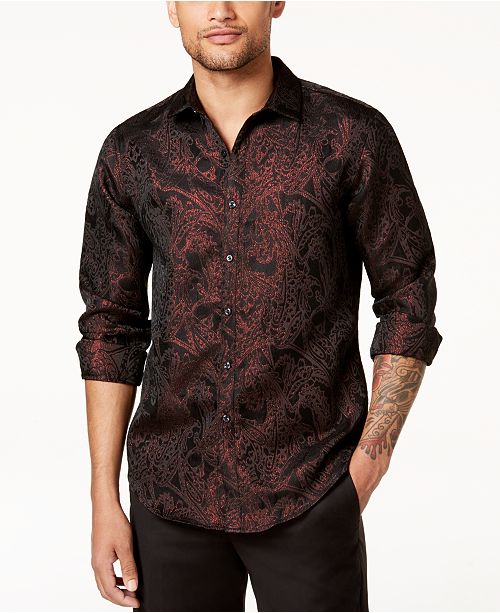 Inc International Concepts I N C Men S Paisley Jacquard Shirt