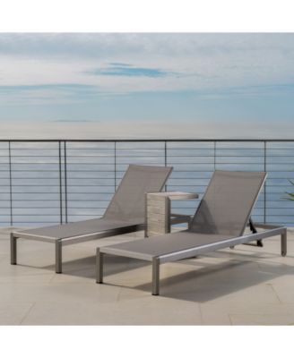 Greyson Outdoor Chaise Lounge & Small End Table 3-Pc. Set