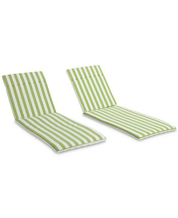 Noble House - Thome Outdoor Chaise Lounge Cushion (Set Of 2), Quick Ship