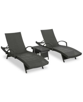 Brandon Outdoor Chaise Lounge & Side Table 3-Pc. Set