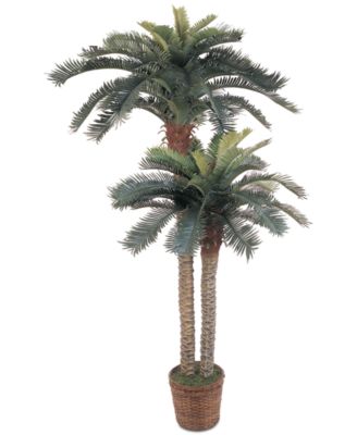 Nearly Natural - 6' & 4' Sago Palm Double-Potted Artificial Tree
