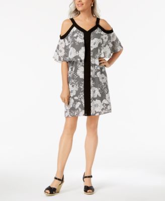 alex evenings cold shoulder popover dress