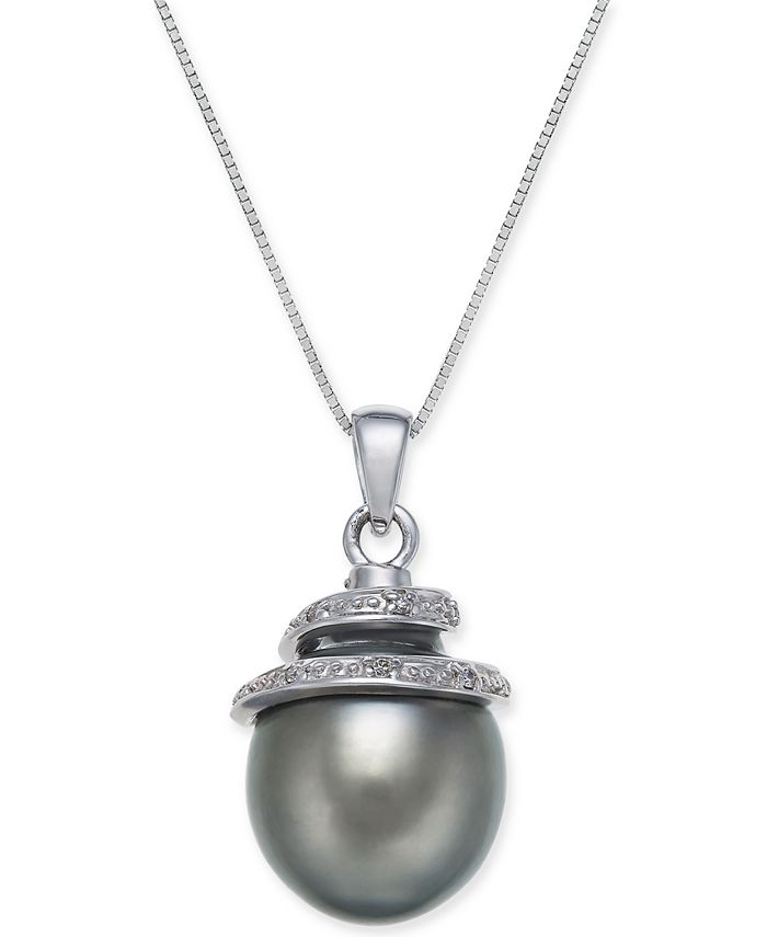 Macy's black best sale pearl necklace