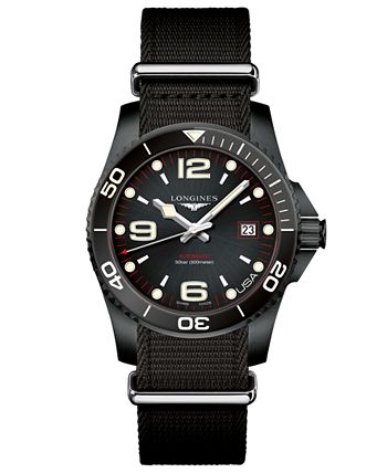 Longines Men's Swiss Automatic HydroConquest Black PVD Stainless Steel ...