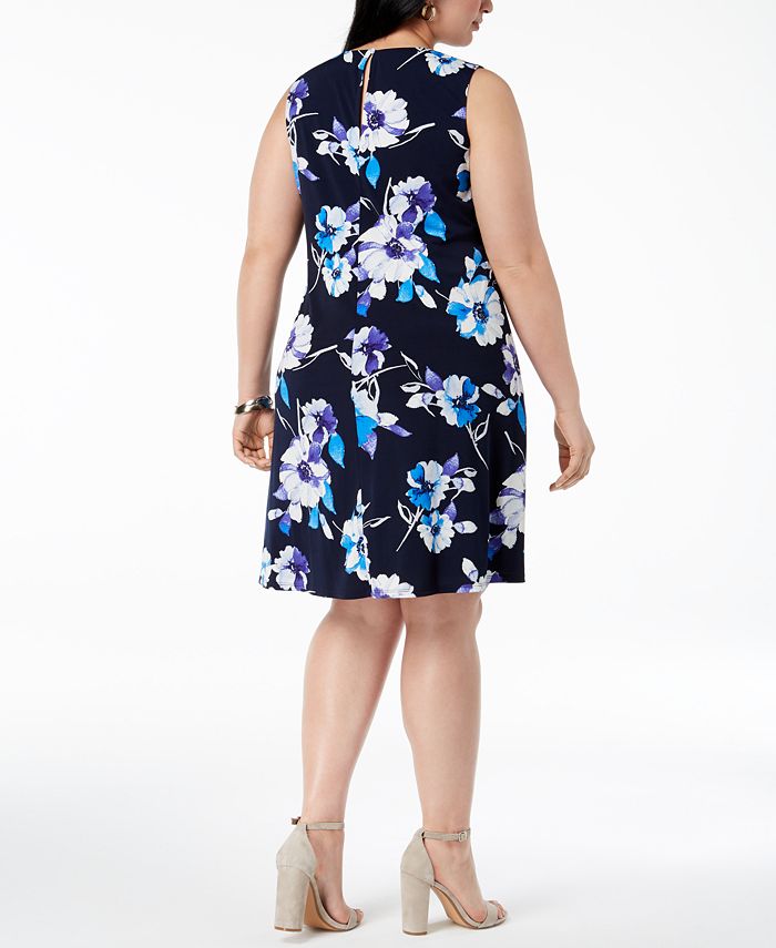 Jessica Howard Plus Size Floral-Print Shift Dress - Macy's