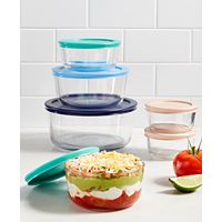 12-Piece Pyrex Round Food Storage Set with Assorted Color Lids
