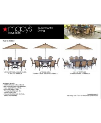 Furniture Beachmont II Outdoor 11-Pc. Dining Set (84" x 60" Dining Table and 10 Dining Chairs), Created for Macy's 