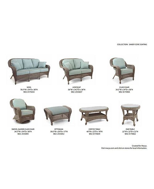 Furniture Sandy Cove Outdoor Seating Collection, with Sunbrella® Cushions, Created for Macy's