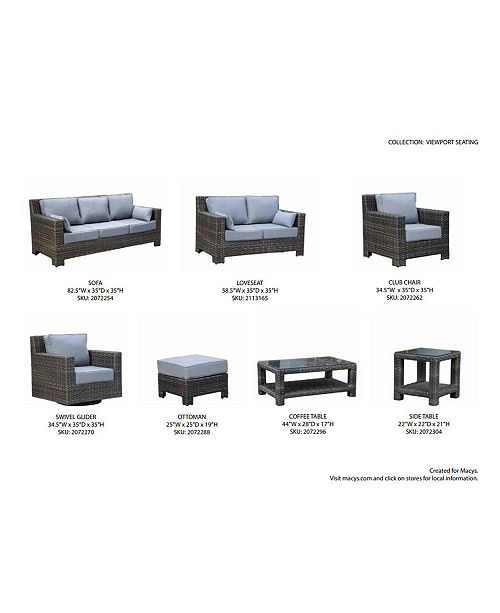 Furniture Viewport Outdoor Seating Collection, with Sunbrella® Cushions, Created for Macy's