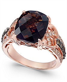 Chocolatier with Chocolate Quartz® (4-1/2 ct. t.w.) and Diamond (1/2 ct. t.w.) Ring in 14k Rose Gold