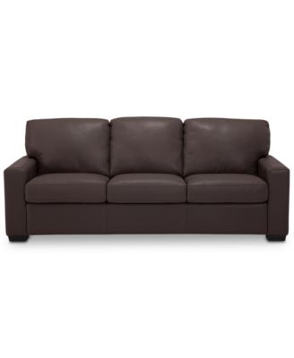 Ennia 82" Leather Queen Sleeper Sofa, Created for Macy's
