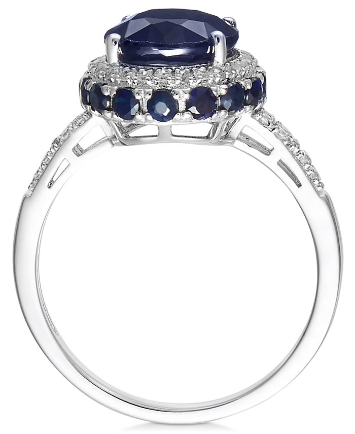 Macy's Blue Sapphire (4 ct. t.w.) and White Sapphire (1/3 ct. t.w ...