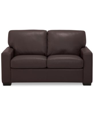 Ennia 59" Leather Loveseat, Created for Macy's