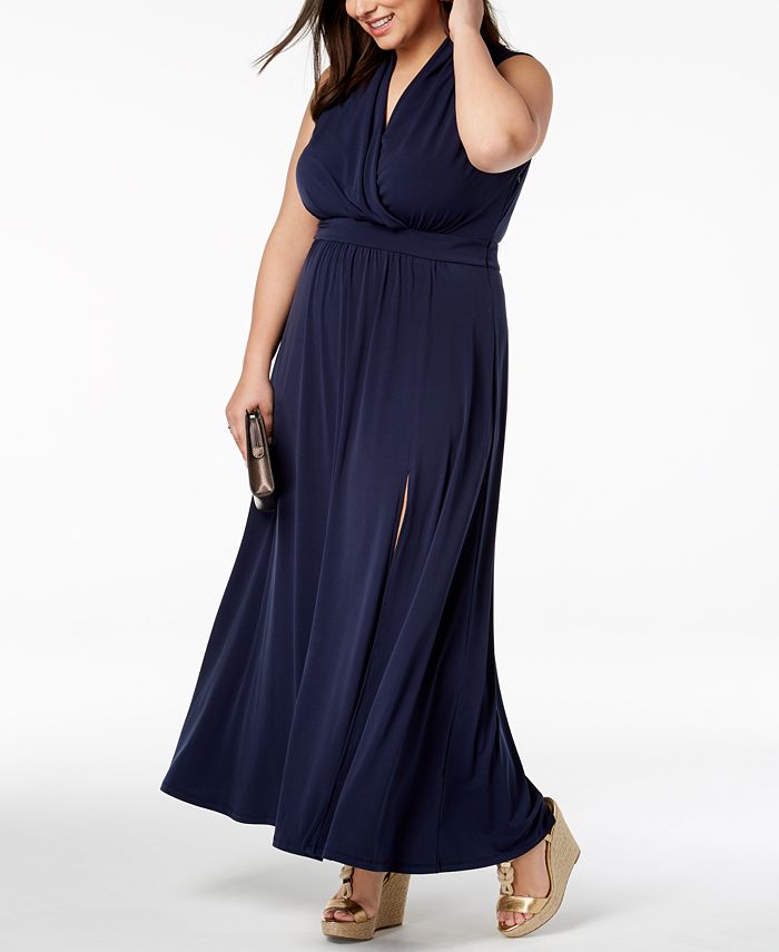 Michael Kors Plus Size Side-Slit Maxi Dress - Macy's