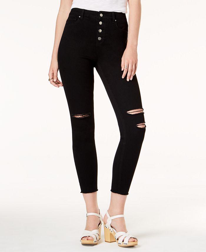 Tinseltown Juniors' Ripped ButtonFly Skinny Jeans Macy's