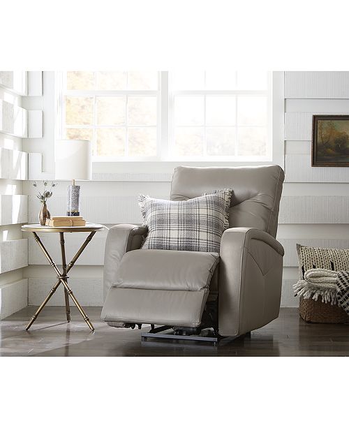 Furniture Erith Leather Power Swivel Glider Recliner Reviews Recliners Furniture Macy S